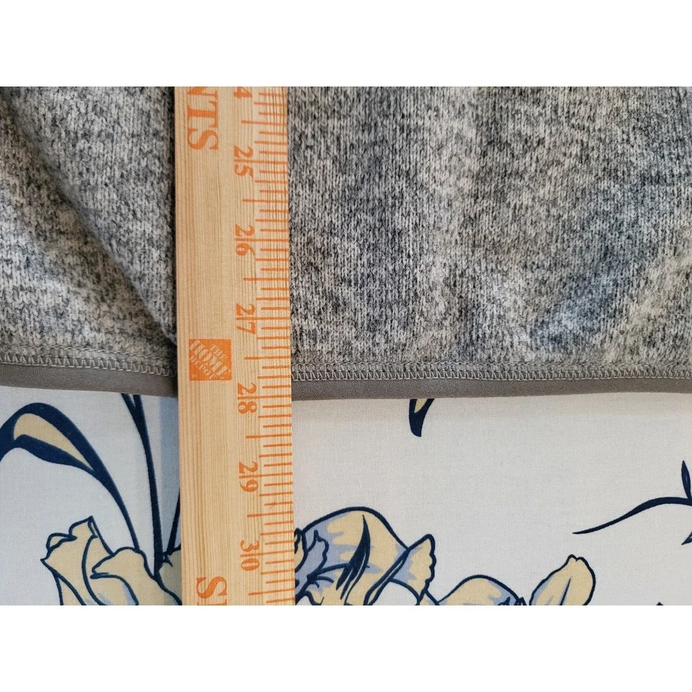 J.Crew Nordic All Weather Designs Mens Large Grey Fleece Quarter Zip Pullover